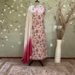 Floral Print Linen Beige