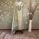 Katha Butti Soft Chanderi Green
