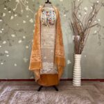 Jamadani Hand Work Chnadari Beige /Orange