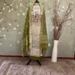 Jamadani Hand Work Chnadari Beige /Green