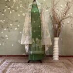 Jamdani Zari Butti Chanderi Green