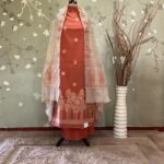 Jamdani Zari Butti Chanderi Rust