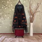 Jamdani Tikki Work Chanderi Black / Marrom