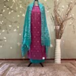 Jamdani Butti Chanderi Magenta