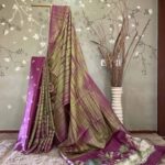 Shibori Royal Pichwai Tussar Green Two Tone