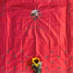 Roopali`s Closet Pink Orange Premium Handwork Pure Raw Silk Designer Blouse Piece
