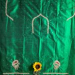 Roopali`s Closet Bridal Green Premium Handwork Pure Raw Silk Designer Blouse Piece