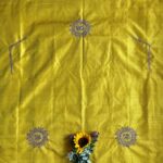 Roopali`s Closet Mustard Yellow Premium Handwork Pure Raw Silk Designer Blouse Piece