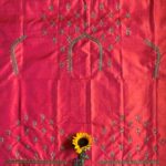 Roopali`s Closet Pink Orange Premium Handwork Pure Raw Silk Designer Blouse Piece
