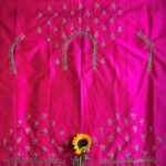 Roopali`s Closet Hot Pink Premium Handwork Pure Raw Silk Designer Blouse Piece