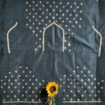 Roopali`s Closet Black Premium Handwork Pure Raw Silk Designer Blouse Piece