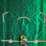 Roopali`s Closet Bridal Green Premium Handwork Pure Raw Silk Designer Blouse Piece