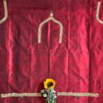 Roopali`s Closet Maroon Red Premium Handwork Pure Raw Silk Designer Blouse Piece
