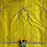 Roopali`s Closet Mustard Yellow Premium Handwork Pure Raw Silk Designer Blouse Piece