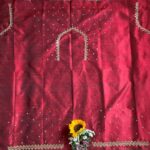 Roopali`s Closet Maroon Red Premium Handwork Pure Raw Silk Designer Blouse Piece