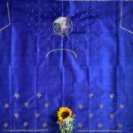 Roopali`s Closet Purple Blue Premium Handwork Pure Raw Silk Designer Blouse Piece