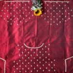 Roopali`s Closet Maroon Red Premium Handwork Pure Raw Silk Designer Blouse Piece