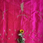Roopali`s Closet Hot Pink Premium Handwork Pure Raw Silk Designer Blouse Piece