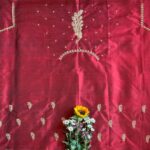 Roopali`s Closet Maroon Red Premium Handwork Pure Raw Silk Designer Blouse Piece