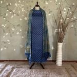 Shibori Tussar Royal Blue